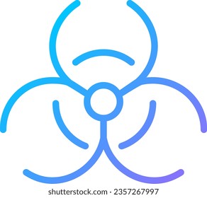 Biohazard pixel perfect gradient linear vector icon. Warning sign. Biological threat. Medical waste. Lab caution. Thin line color symbol. Modern style pictogram. Vector isolated outline drawing