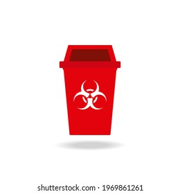 Biohazard Red Garbage Cart Icon Biohazard Garbage Vector Illustration Trolley Garbage Biological Hazard