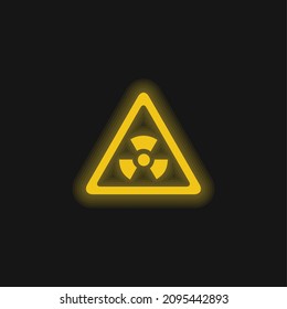 Riesgo de riesgo biológico Icono de neón brillante de señal triangular amarillo