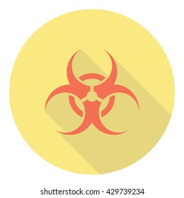 Biohazard Risk Warning Sign Flat Style Design