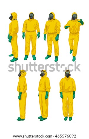 biohazard set on white