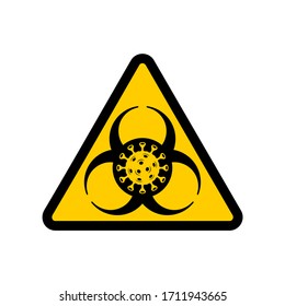 Biohazard sign with bacteria inside - dangerous epidemic quarantine zone prohibit icon