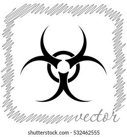 Biohazard sign  black  vector icon