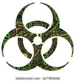 Biohazard sign filled with pattern