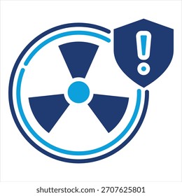 Biogefahrenzeichen flach blau Symbol Vektorgrafik