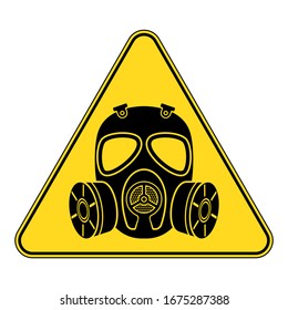 Biohazard sign. Gas mask icon. Chemical Attack.  Respirator gas mask. Vector illustration