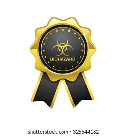 Biohazard Sign golden Vector Icon Design