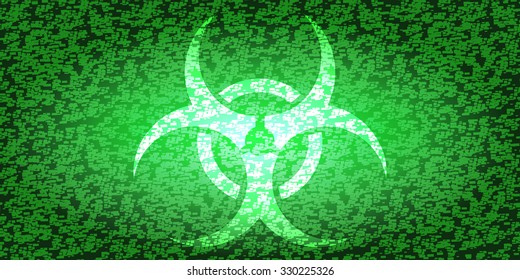 BioHazard sign green and white noise