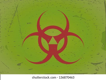 Biohazard sign grunge background. Vector illustration