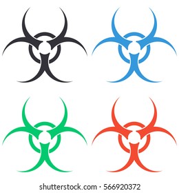 Biohazard sign icon - colored vector  set