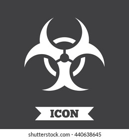 Biohazard sign icon. Danger symbol. Graphic design element. Flat biohazard symbol on dark background. Vector