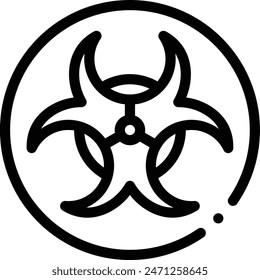 biohazard sign icon. Thin Linear Style Design Isolated On White Background