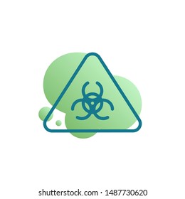 Biohazard sign icon vector, Danger radiation filled flat sign, bicolor pictogram, green colors. Symbol, logo illustration