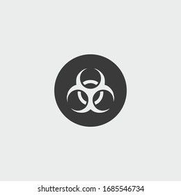 biohazard sign icon. biohazard sign vector on gray background