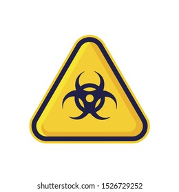 Biohazard Sign Isolated On White Background. Triangle Warning Symbol Simple, Flat Vector, Icon You Can Use Your Website Design, Mobile App Or Industrial Design. Vector Illustration
