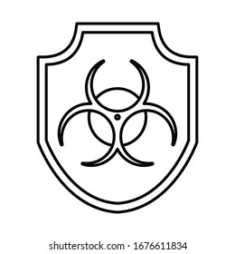 biohazard sign, line style icon vector illustration design