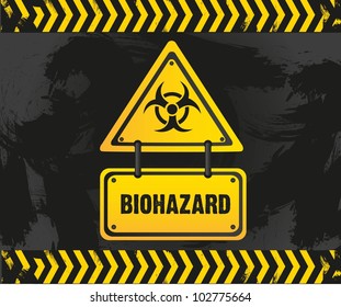 biohazard sign on grunge background, vector illustration