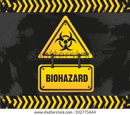 biohazard sign on grunge background, vector illustration