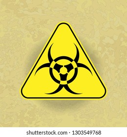 Biohazard sign on original textured background. Stylized image. Vector illustration