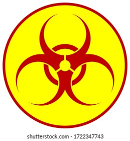 Signo de peligro biológico sobre fondo blanco. Ilustración vectorial.