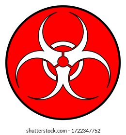 Biogefährdungszeichen auf weißem Hintergrund. Vektorgrafik.