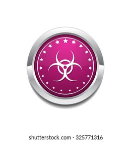 Biohazard Sign Pink Vector Button Icon