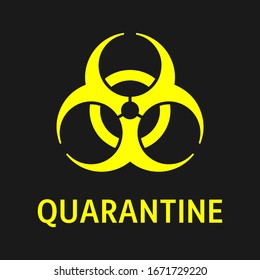 A biohazard sign. quarantine for Wuhan coronavirus. an outbreak of pandemic coronavirus in China. isolated vector illustrations
