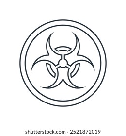 Biohazard sign. Simple hazard icon. Vector illustration isolated on a white background in linear style