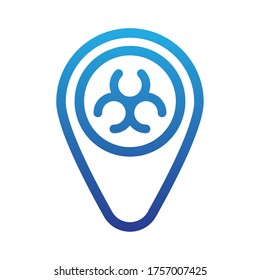 biohazard sign, biohazard symbol, degraded line style icon vector illustration design