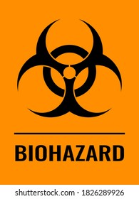 The biohazard Sign. The biohazard symbol. Orange background biohazard warning sign. Symbols for hospitals and medical businesses.