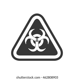biohazard sign triangle warning icon. Isolated and flat illustration. Vector graphic