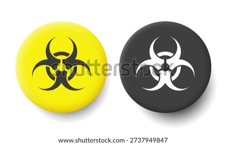 Biohazard sign. Vector icon set isolated on white background.