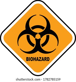 BIOHAZARD sign vector Illustration isolated in orange colour background