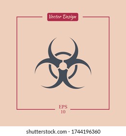 Biohazard sign. Virus icon. Vector illustration EPS 10.