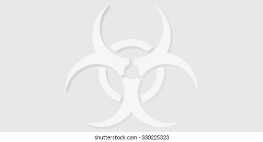 Biohazard sign white with shadow