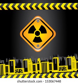 biohazard signs over black background vector illustration 