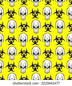 El patrón de riesgo biológico y de desplome no tiene fisuras. Fondo de peligro nuclear. textura.

