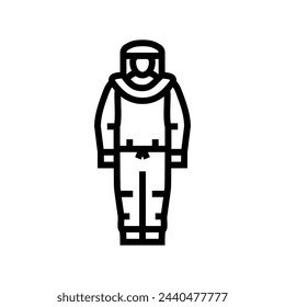 biohazard suit ppe protective equipment line icon vector. biohazard suit ppe protective equipment sign. isolated contour symbol black illustration