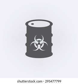 Biohazard symbol in barrel icon