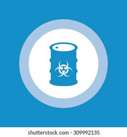 Biohazard symbol in barrel icon