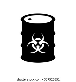 Biohazard symbol in barrel icon. Vector illustration