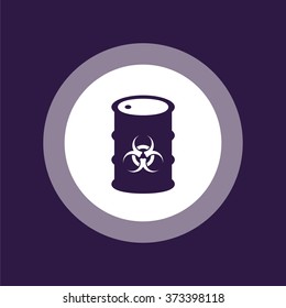 Biohazard symbol in barrel icon. Vector illustration