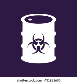 Biohazard symbol in barrel icon. Vector illustration
