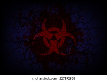 Biohazard Symbol Bloody Background Stock Vector (Royalty Free ...