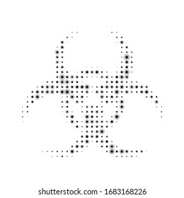 The biohazard symbol filled with black dots. Vector illustration on white background