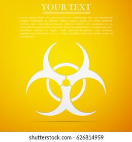 Biohazard symbol flat icon on yellow background. Vector Illustration