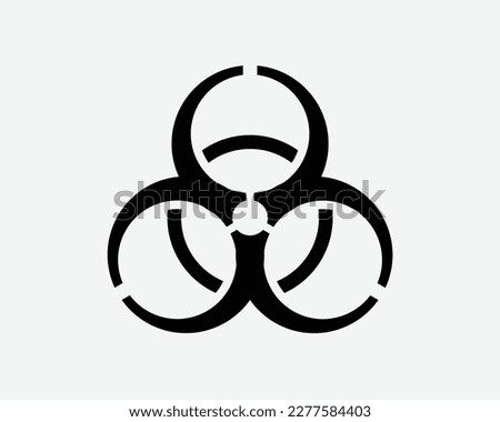 Biohazard Symbol Icon Bio Hazard Toxic Hazardous Danger Caution Vector Black White Silhouette Sign Graphic Clipart Artwork Illustration Pictogram