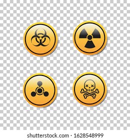 Biohazard symbol icon isolated illustration design.Flat design. Vector 