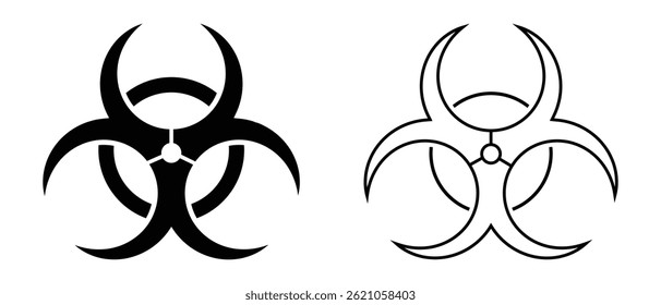 Biohazard symbol. Biohazard icon. Biohazard warning sign. Biohazard symbol for infographic or website, vector illustration. 
