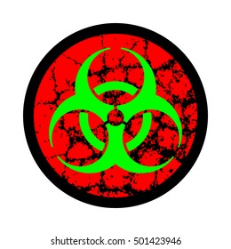 Biohazard symbol icon, Web buttons. Bio-hazard symbol with grunge texture isolated on background. Vector illustration, EPS10